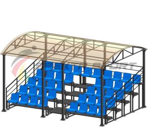 Купить Трибуна для зрителей 5 рядов на 42 места с навесом и перилами в Екатеринбурге 