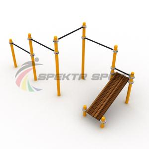 Купить Каскад турников со скамьей для пресса Воркаут SP WRK-12_76mm в Екатеринбурге 