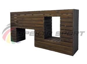 Купить Элемент полосы препятствий Стенка с двумя проломами (брус) в Екатеринбурге 