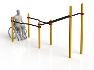 Купить Брусья двойные в подъем с подъездом для колясочников WRK-D11_76mm в Екатеринбурге 