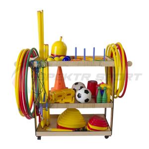 Купить Тележка деревянная со спортинвентарем передвижная в Екатеринбурге 