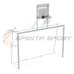 Купить Ворота мини-футбольные с баскетбольным щитом из оргстекла и кольцом в Екатеринбурге 