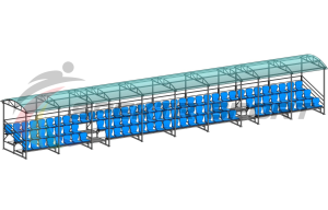 Купить Трибуна для зрителей 3 ряда на 100 мест с навесом v2 (18630) в Екатеринбурге 