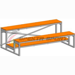 Купить Трибуна мобильная 2 ряда сиденья из фанеры в Екатеринбурге 