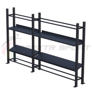 Купить Модульный стеллаж для гантелей, гирь и медболов 3180х430х1950 (2 секции) в Екатеринбурге 