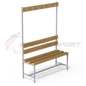 Купить Скамейка с вешалкой для раздевалок (разборная) 1600 мм в Екатеринбурге 