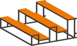 Купить Трибуна мобильная 3 ряда сиденья из фанеры на 15 мест в Екатеринбурге 